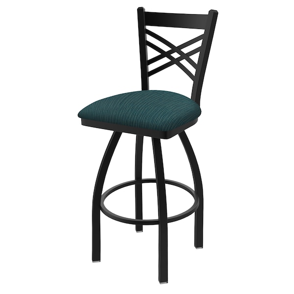 25" Swivel Counter Stool, Black Wrinkle, Graph Tidal Seat